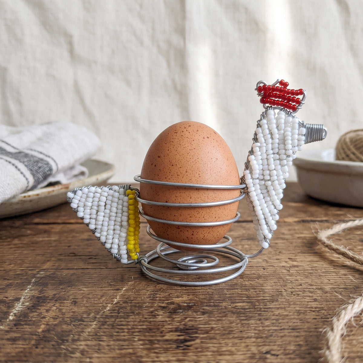 Beaded INKUKHU Chicken Egg Cups