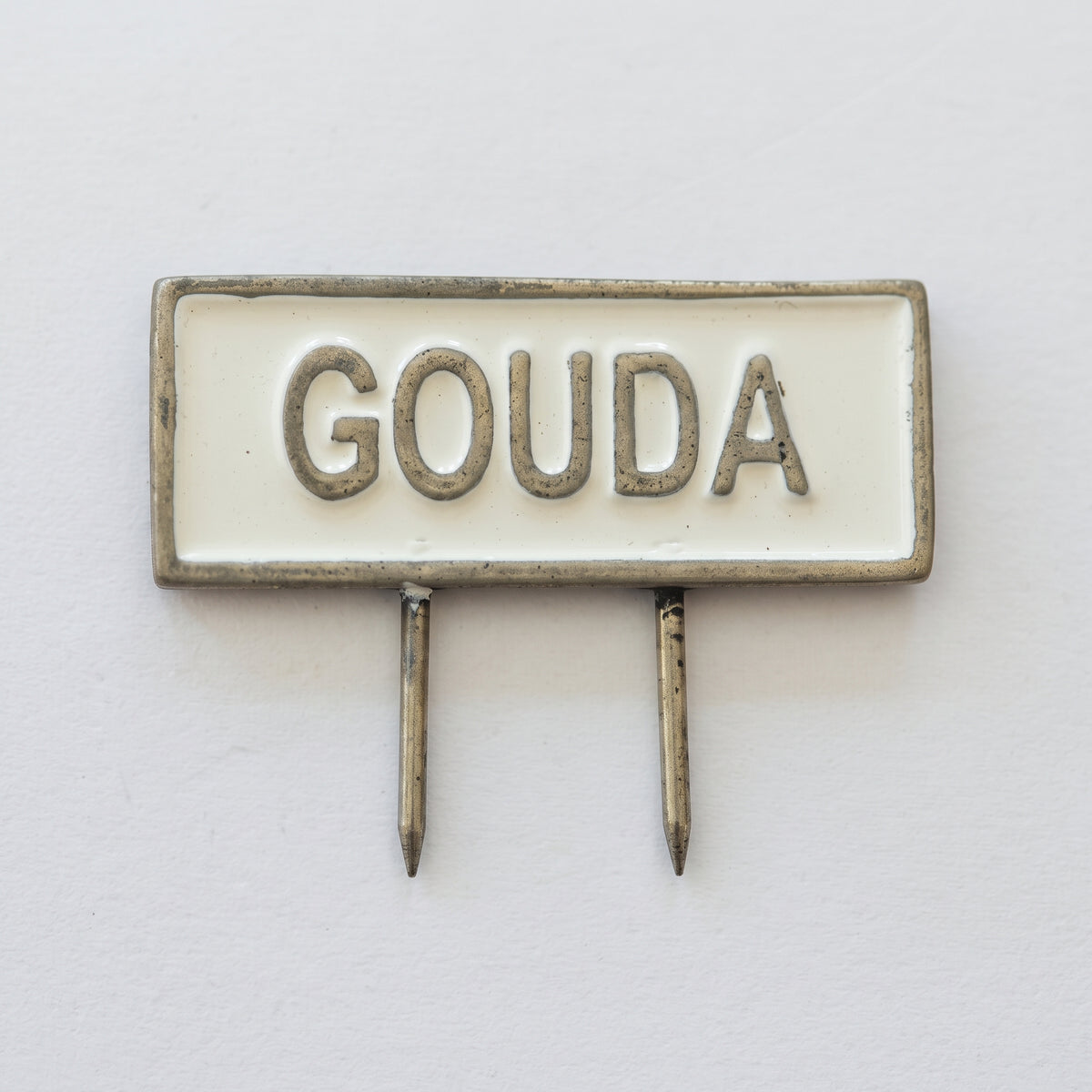 Metal Cheese Food Pin GOUDA