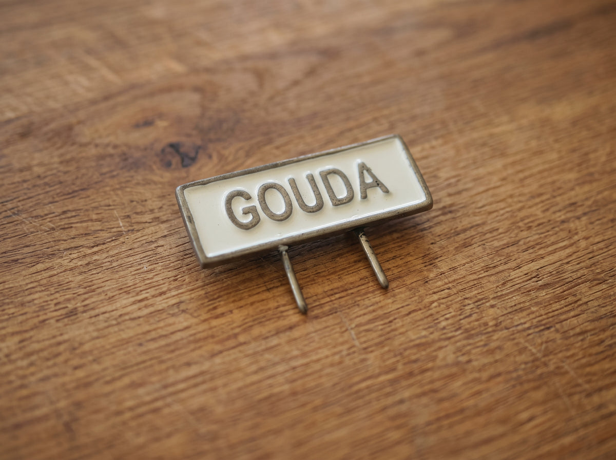 Metal Cheese Food Pin GOUDA