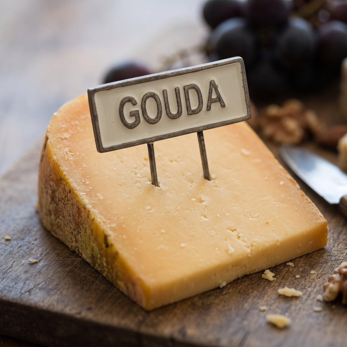 Metal Cheese Food Pin GOUDA