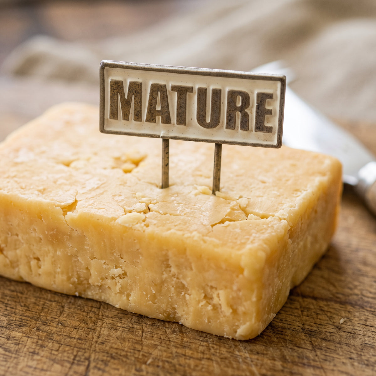 Metal Cheese Food Pin MATURE