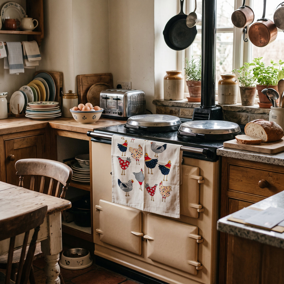 Cotton Tea Towel BOK BOK CHICKENS