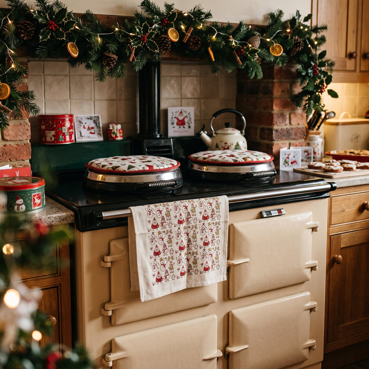 Cotton Tea Towel CHRISTMAS FRIENDS