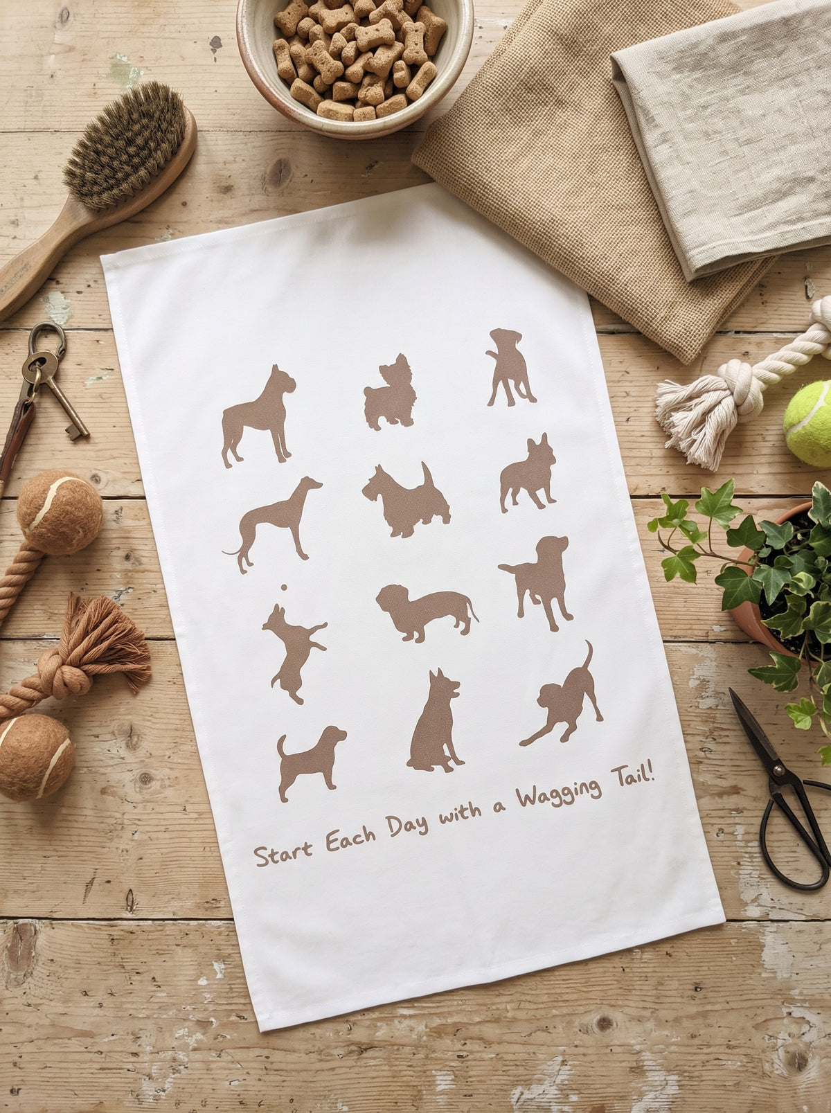 Cotton Tea Towel WAGGY TAIL
